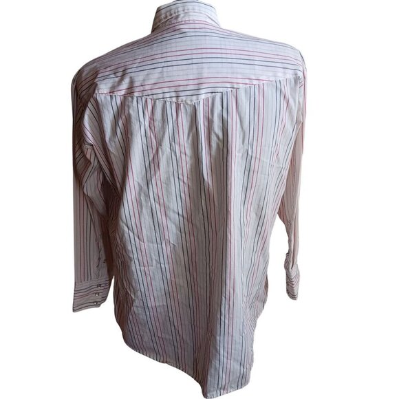 Vintage 1980s Mens Western Shirt XL White Stripes Indy - Picture 4 of 5